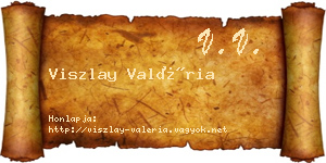 Viszlay Valéria névjegykártya